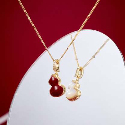 雙面葫蘆鎖骨錬紅色毛衣錬