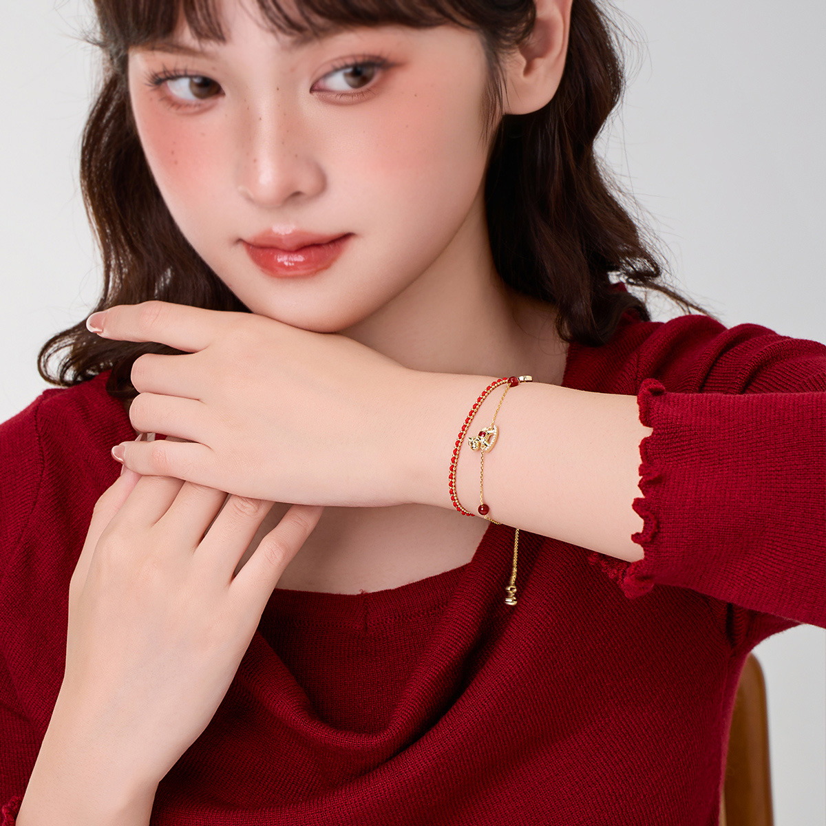 本命年紅色手繩小馬手錬