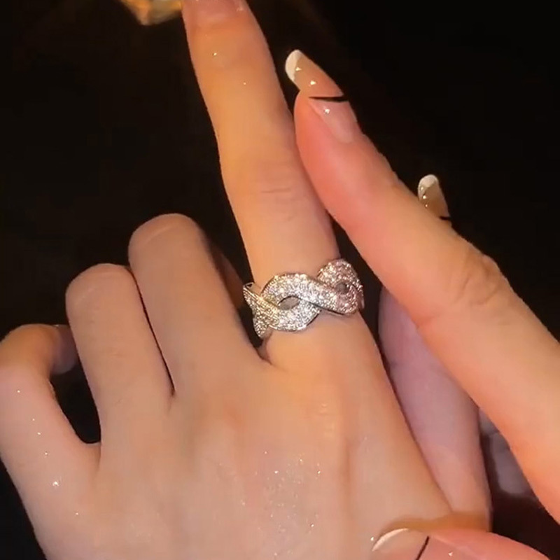 韓系名媛風交叉個性戒指           