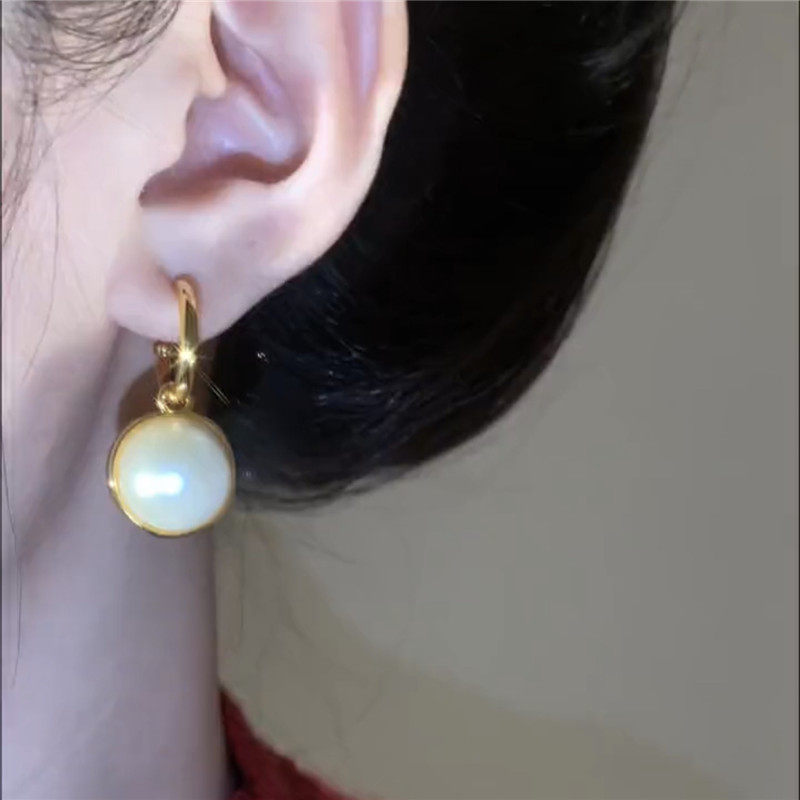 雙顆滿鑽珍珠耳環  