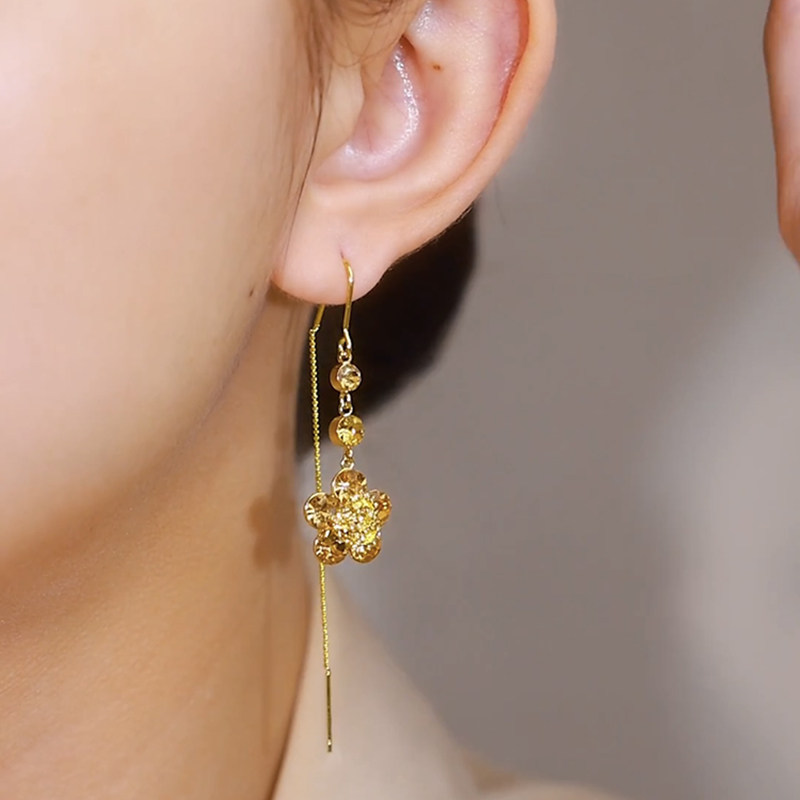 輕奢時尚花朵流蘇耳環