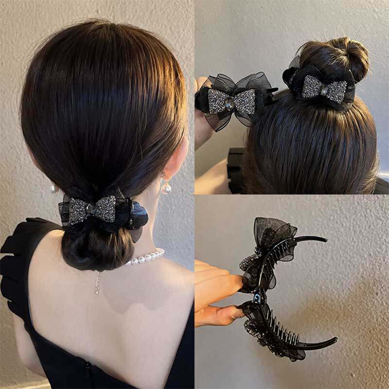 氣質優雅蝴蝶結黑色抓夾