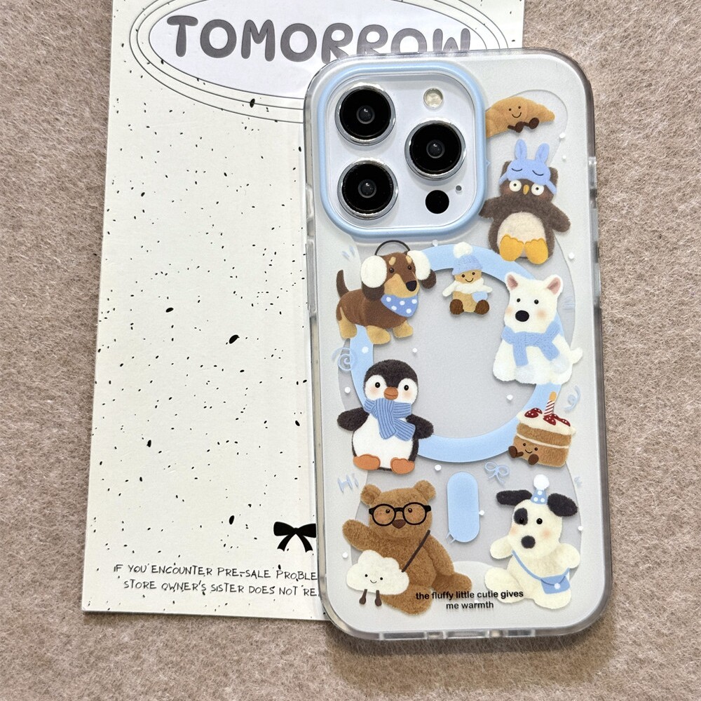 可愛jellycat圍巾企鵝磁吸手機保護殼