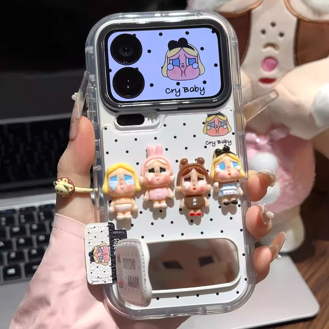 卡通立體哭娃圖案手機保護殼