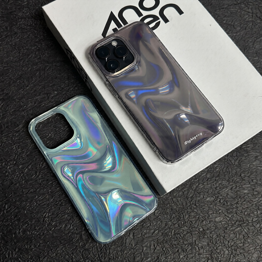 綢緞暈染流光潮酷iphone保護殼