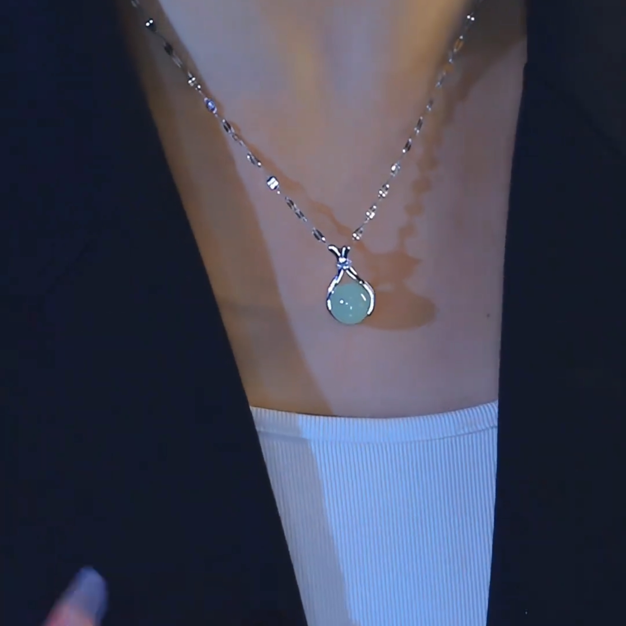 銀色福袋錢袋項錬