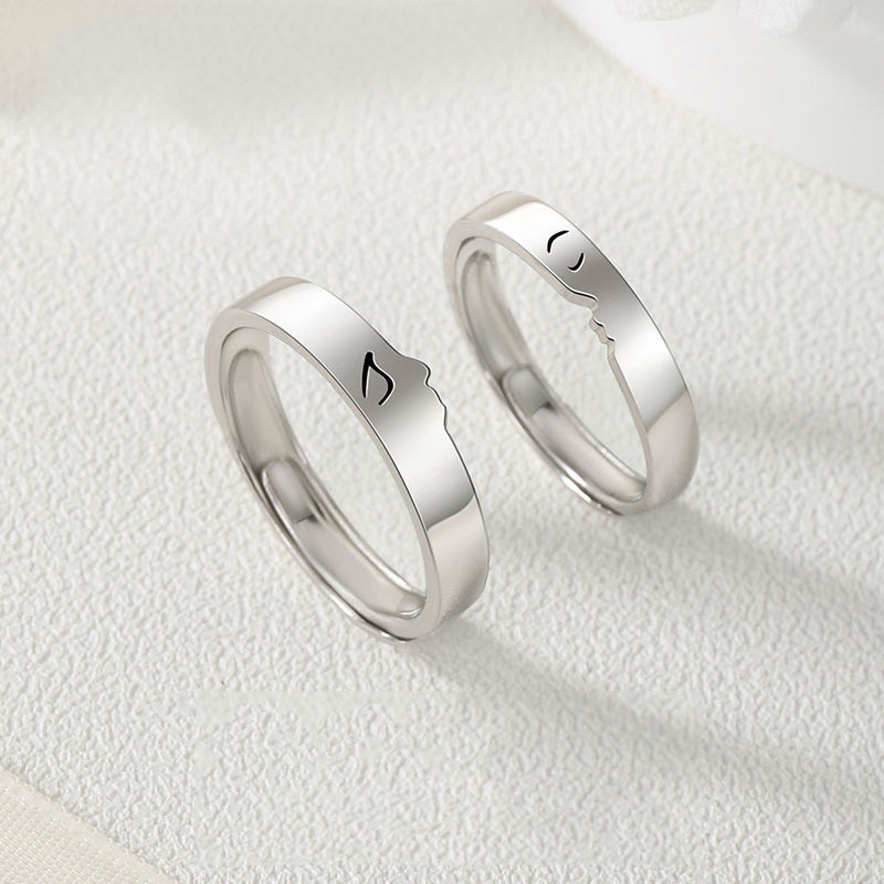 一吻定情合二為一情侶對戒