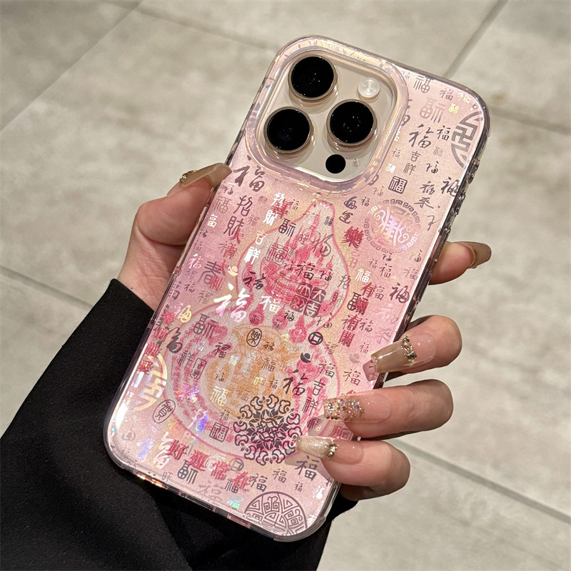 粉色葫蘆諸事順遂iPhone保護殼