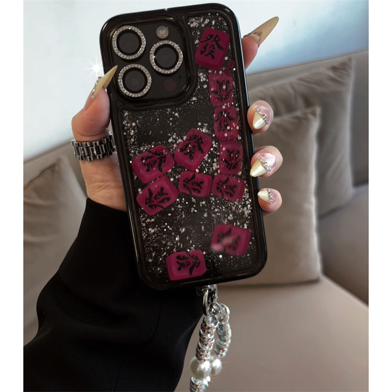 名媛發財流沙質感iPhone保護殼