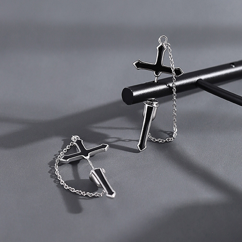 個性十字架潮男耳環