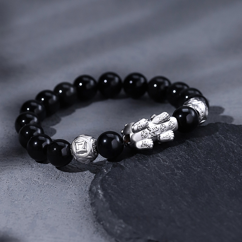 S999足銀貔貅手錬黑曜石手串