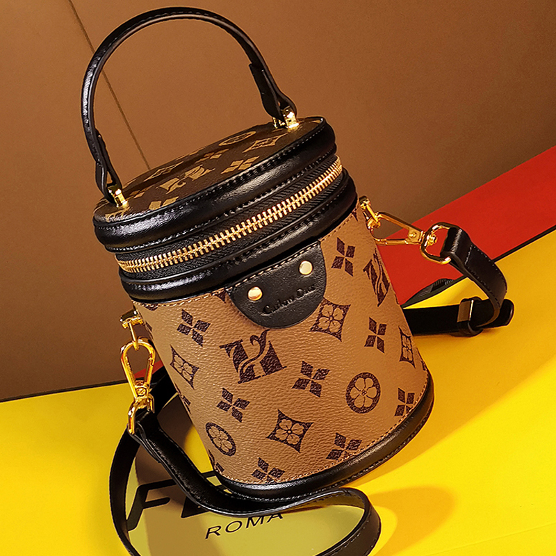 復古印花水桶包包