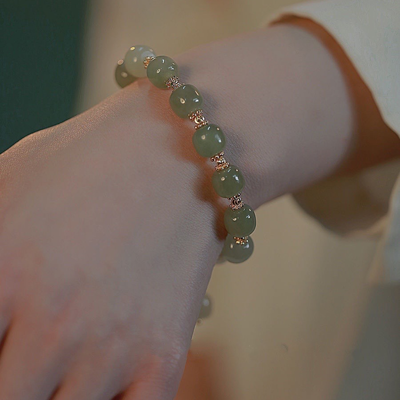 復古高級感和田玉四葉草手錬 可調節手飾