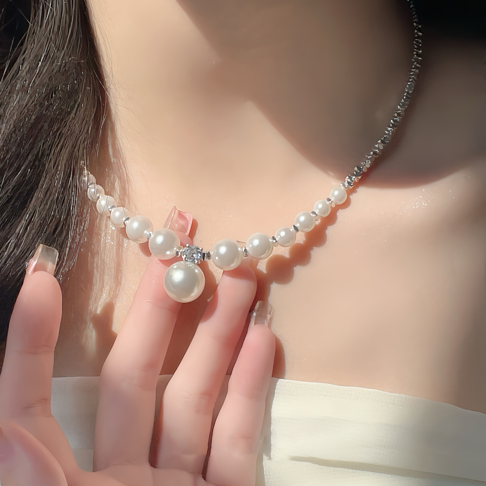 碎銀子珍珠項錬