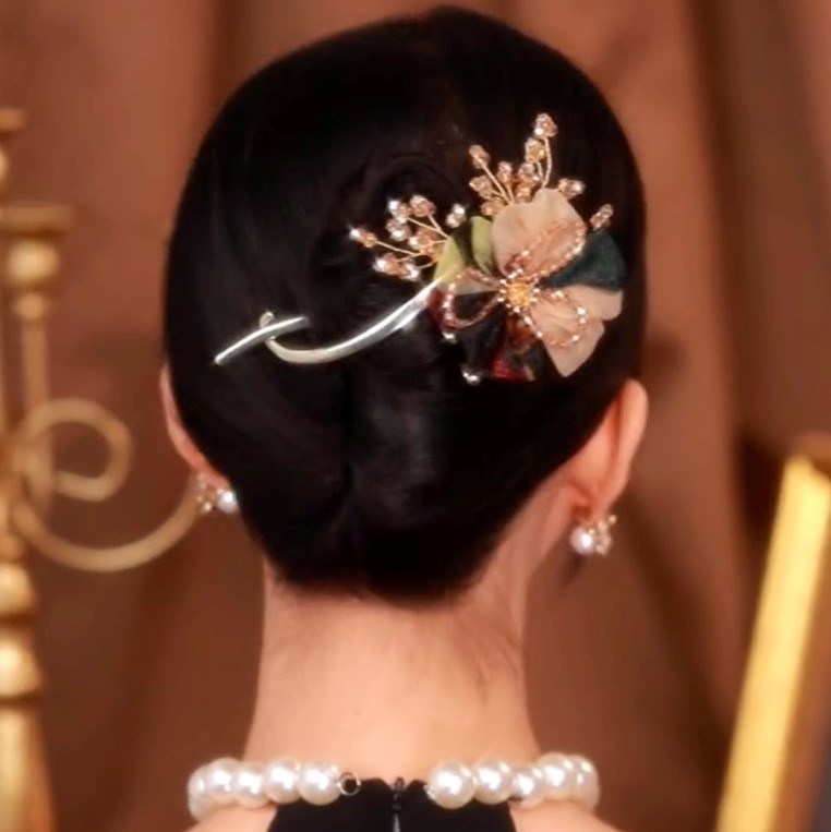 日韓花朵網紗髮夾