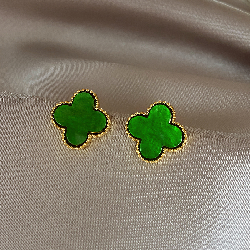 四葉草純銀針耳環