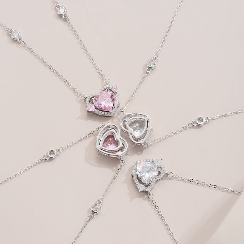 守護之心項錬【S925純銀+鋯石】粉紅愛心開啟戀愛暢想