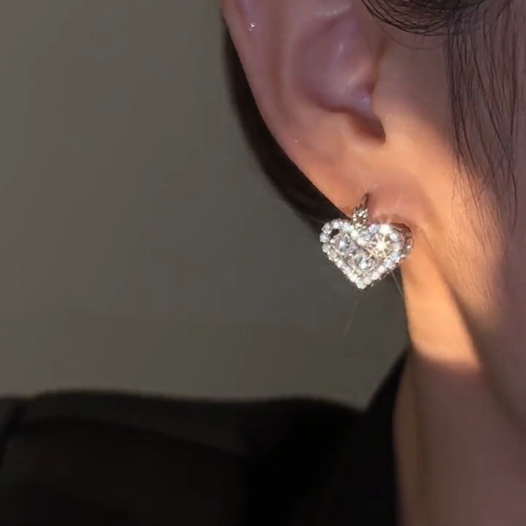 心心相印精緻百搭愛心耳環