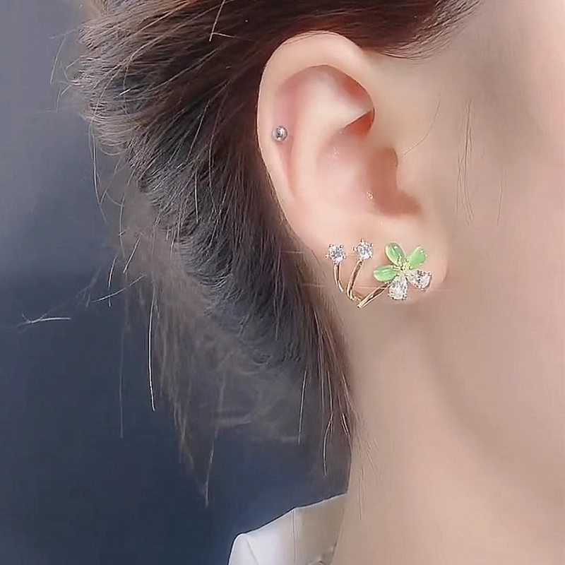 [Copy]高級貓眼石花朵耳環 