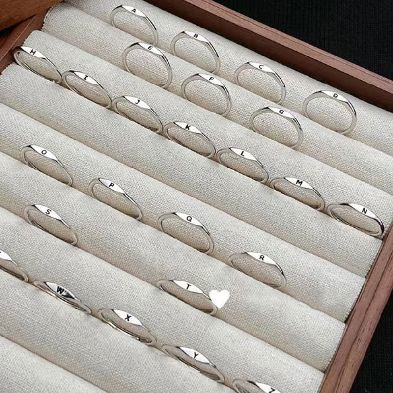 個性素戒 | 簡約26個字母素戒指