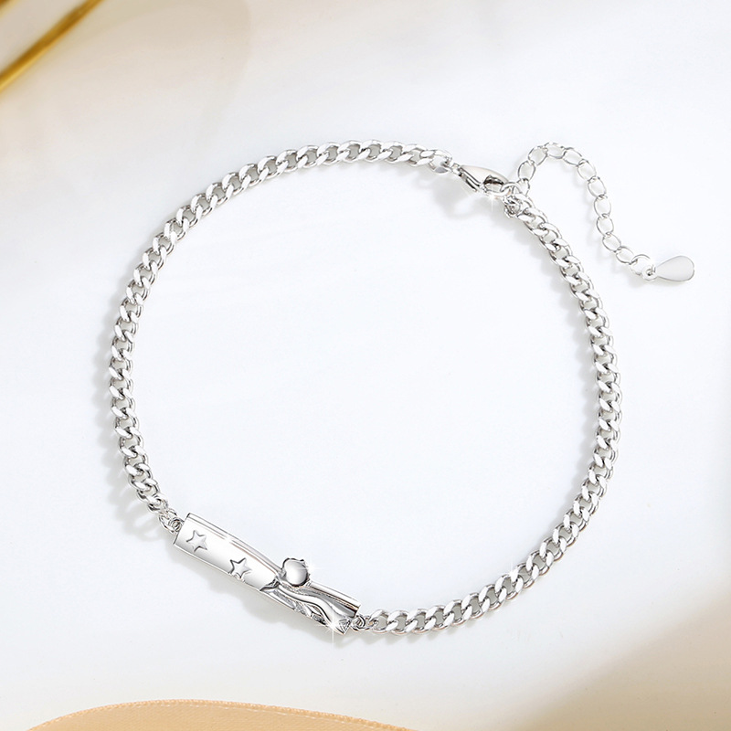 小王子與狐狸情侶手錬【999足銀】小王子在星球上守護著自己的玫瑰 亦如每個戀人守護自己的愛情