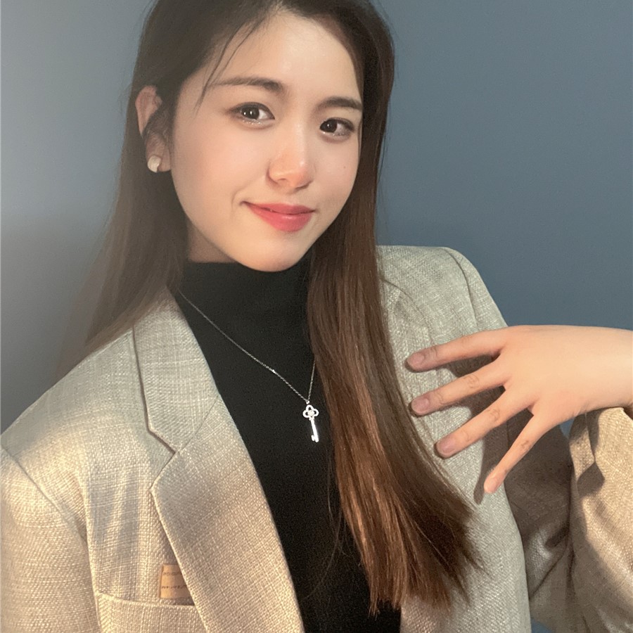 鑰匙鎖 頭鎖骨錬 純銀項錬