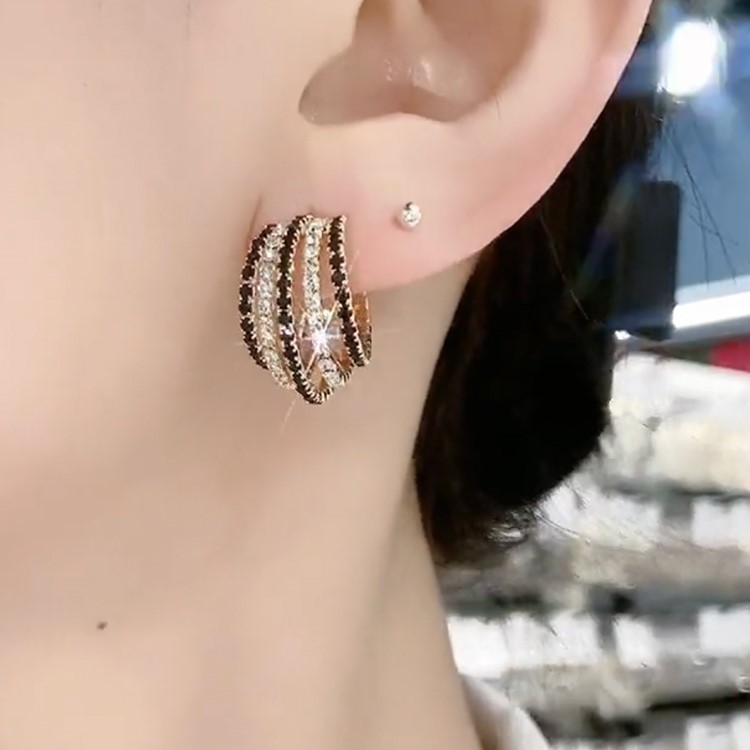 精緻時尚超閃多層耳環