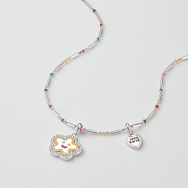 可愛笑臉小彩串多巴胺項錬