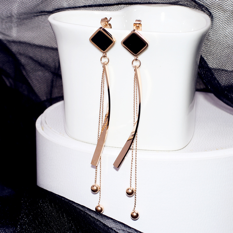 日韓圓形/方形流蘇耳環