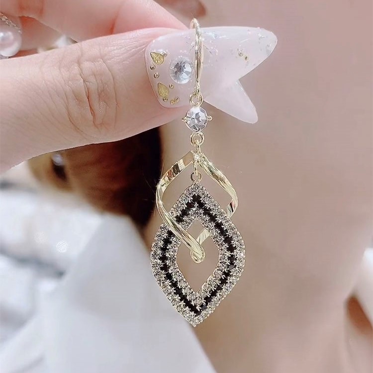 韓國氣質幾何菱形耳環