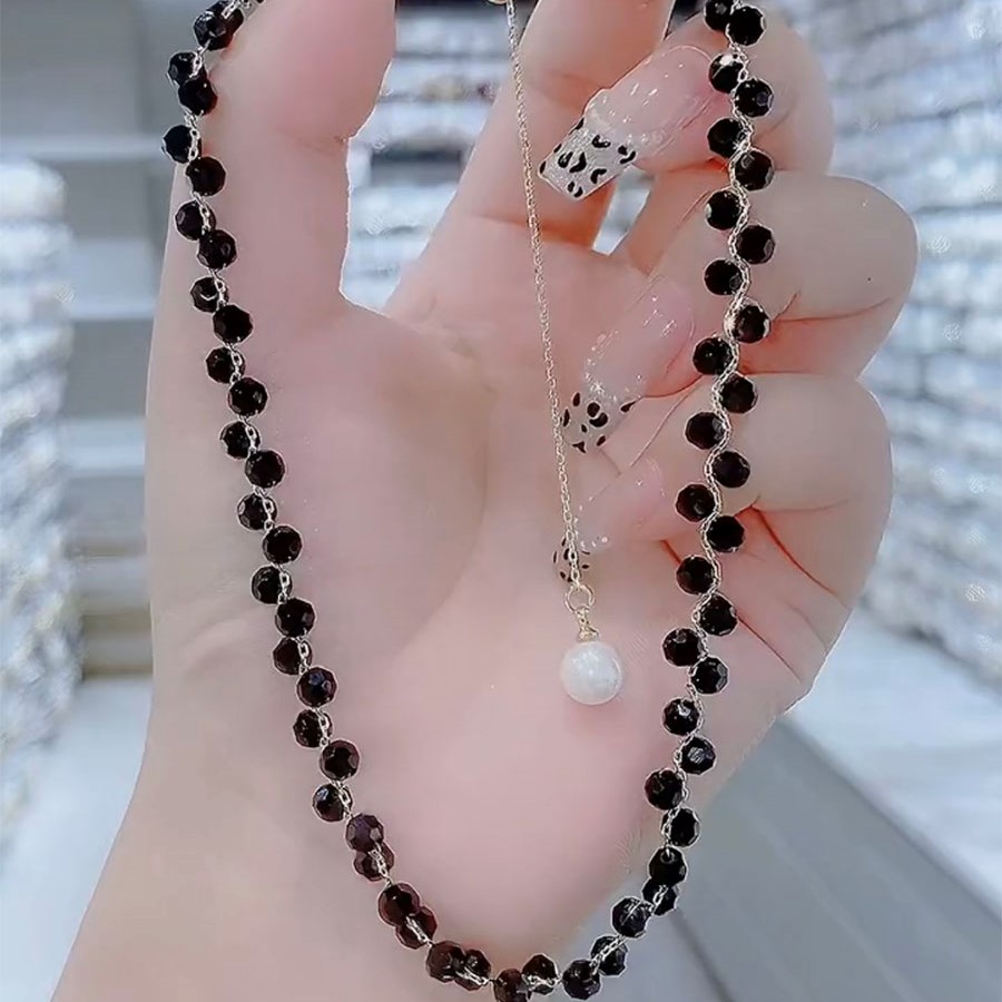 黑色水晶高級感項錬