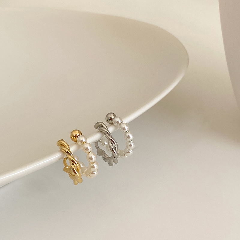珍珠麻花耳骨夾