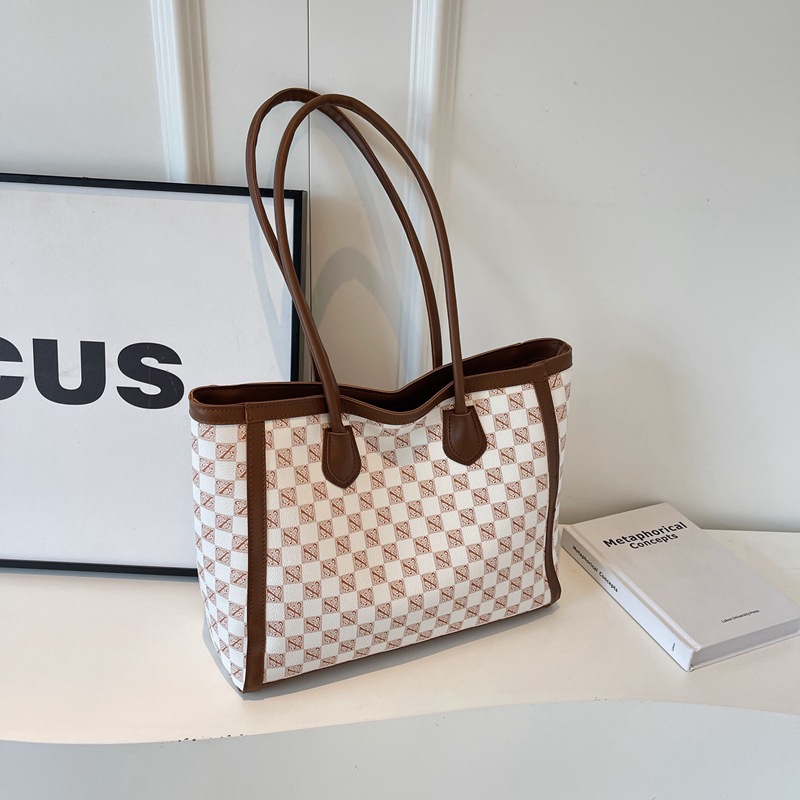 【沫緹甄選】大容量包包秋季百搭新款時尚復古單肩包腋下通勤包托特包