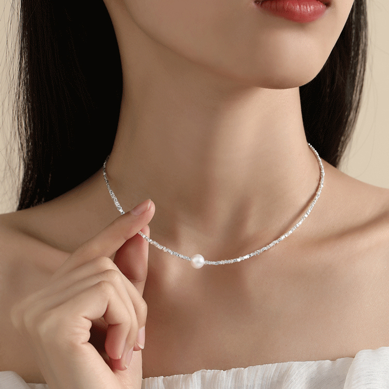 輕奢氣質珍珠純銀項錬