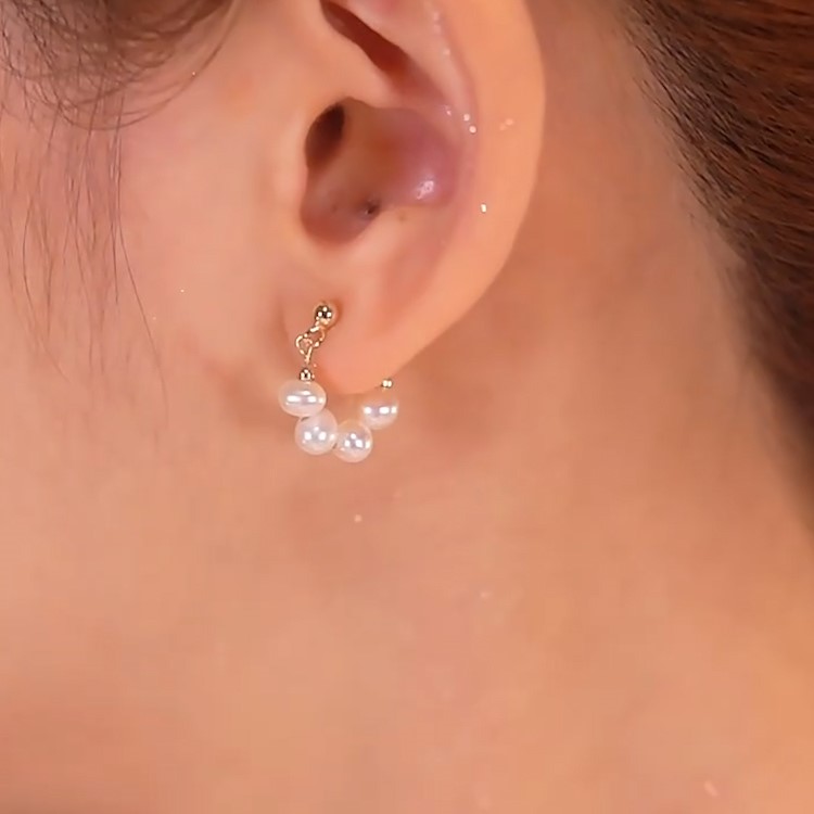 天然淡水珍珠耳環