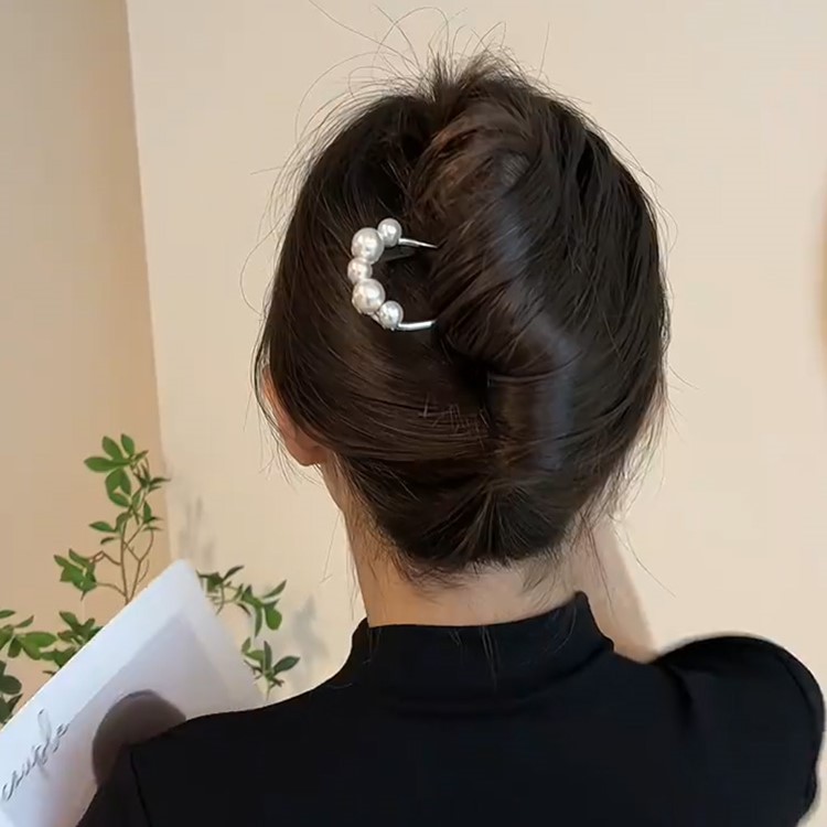 珍珠U型髮簪 氣質簪子