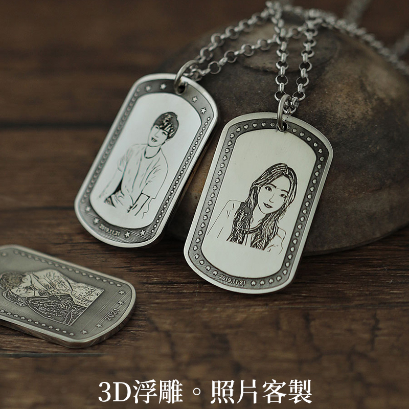 訂製款|999純銀定製圖案客製化項錬 定制圖案刻字項錬
