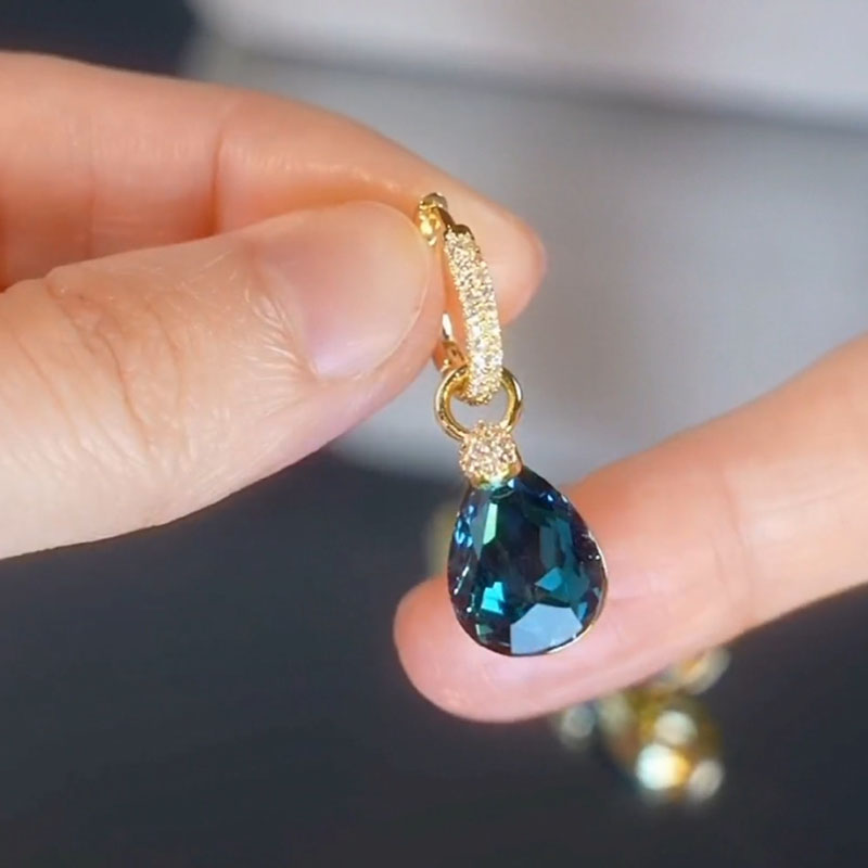 藍色寶石輕奢耳環
