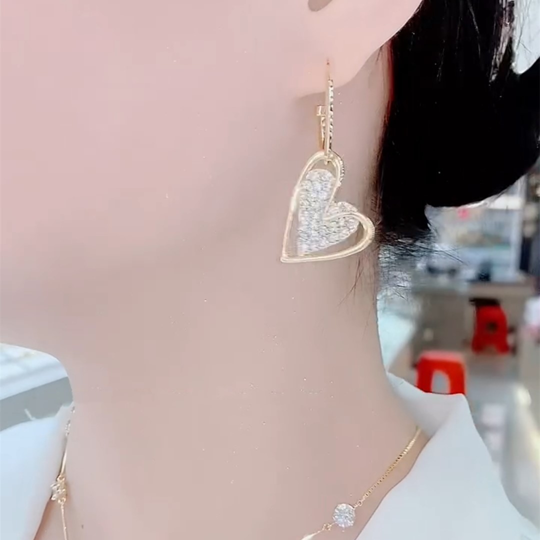 心心相印愛心AB款流蘇耳環