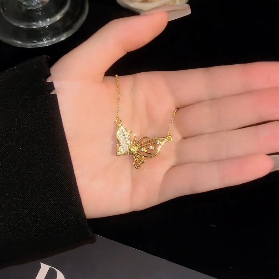 鏤空磁吸蝴蝶鎖骨錬