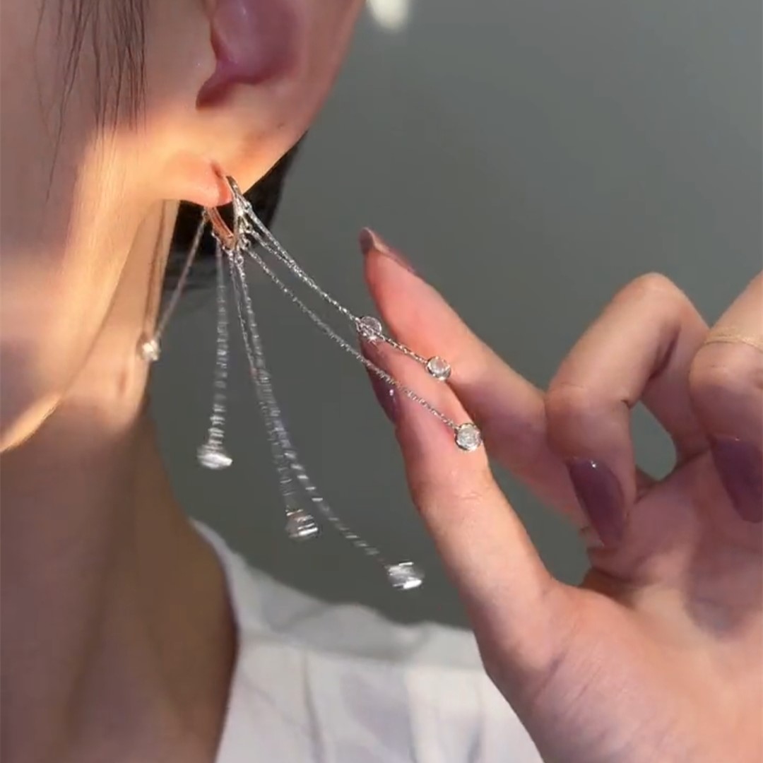 星影長款流蘇耳環