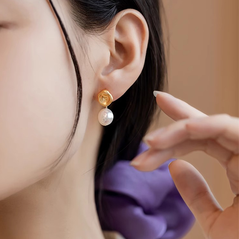 輕奢淡水珍珠無耳洞耳環
