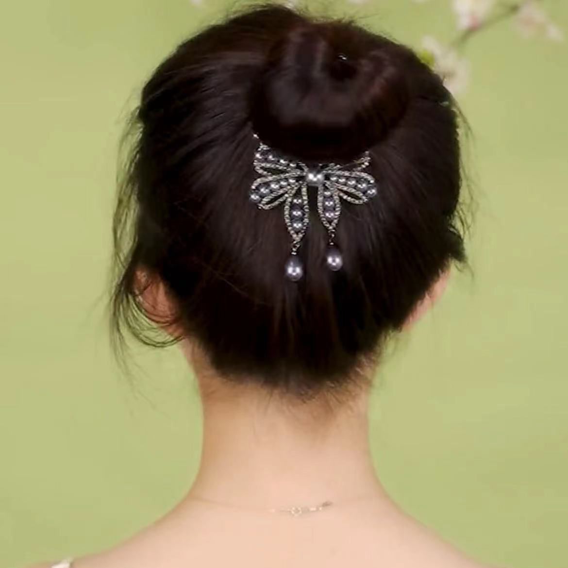 精緻甜美珍珠蝴蝶結髮飾