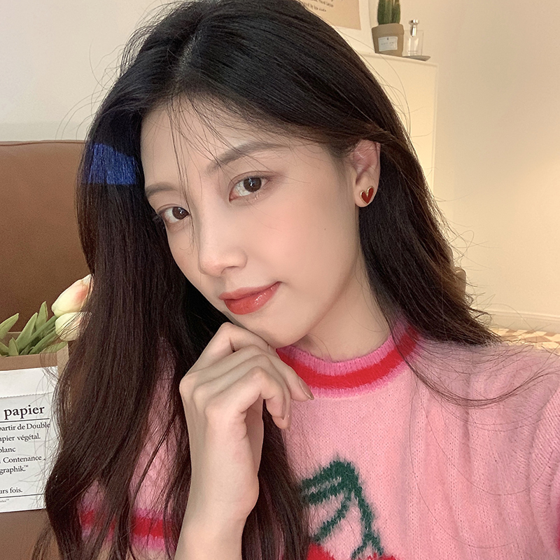 紅色愛心日常通勤耳環