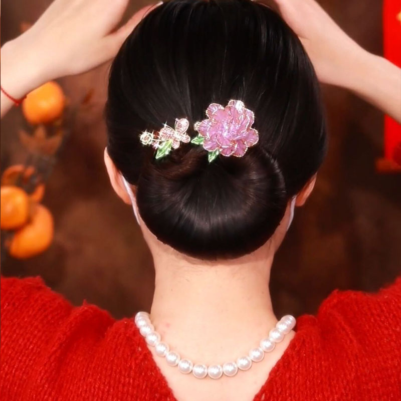 山茶花蝴蝶結盤發神器 hair accessories供超齊全的髮飾類型選擇髮箍髮夾髮飾f髮圈