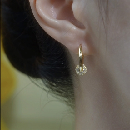 氣質小鑽球耳圈耳環