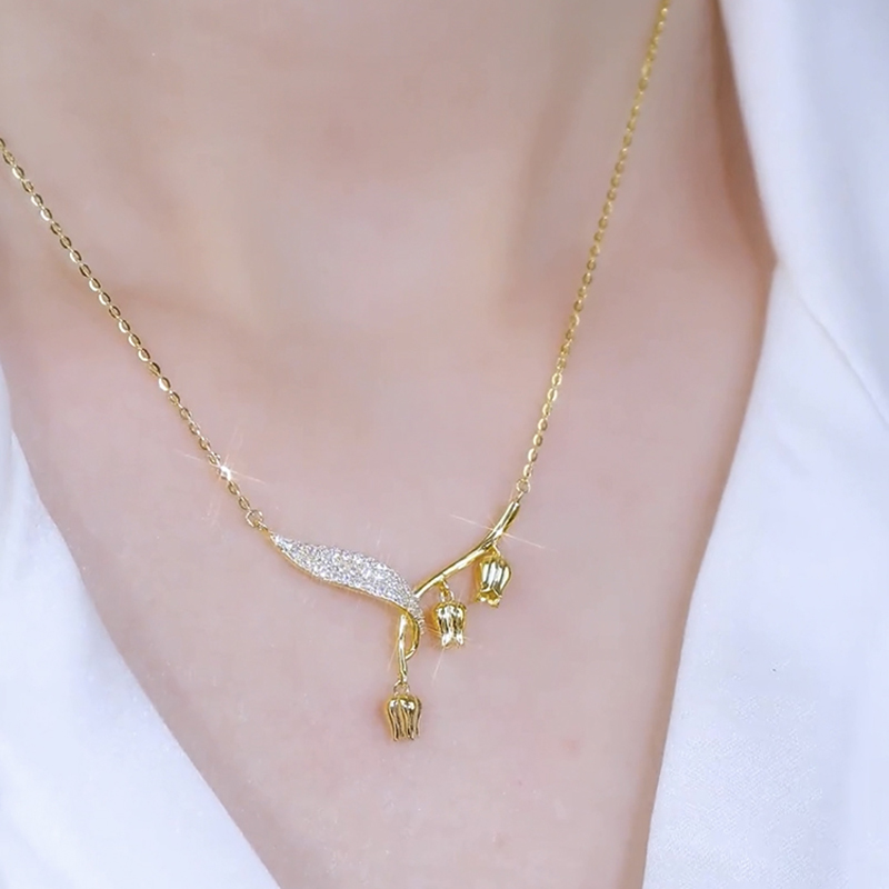 鈴蘭花純銀項錬  