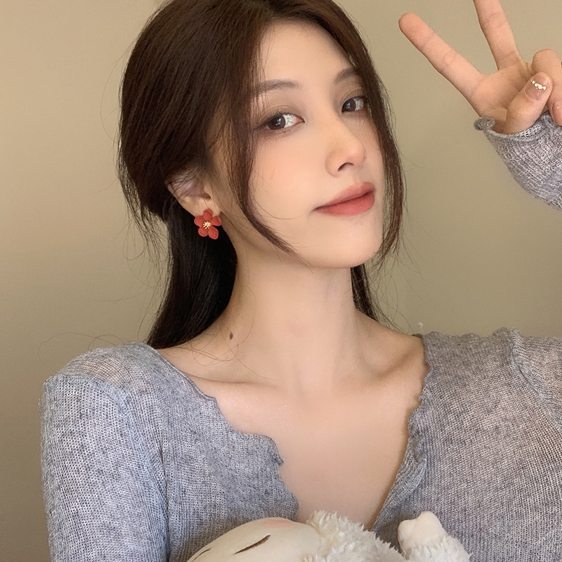 浪漫復古港風花朵耳環