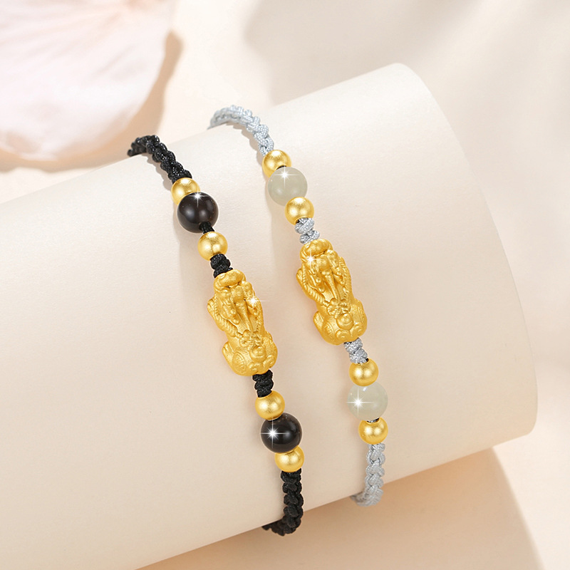 貔貅純銀情侶手錬和田玉手繩