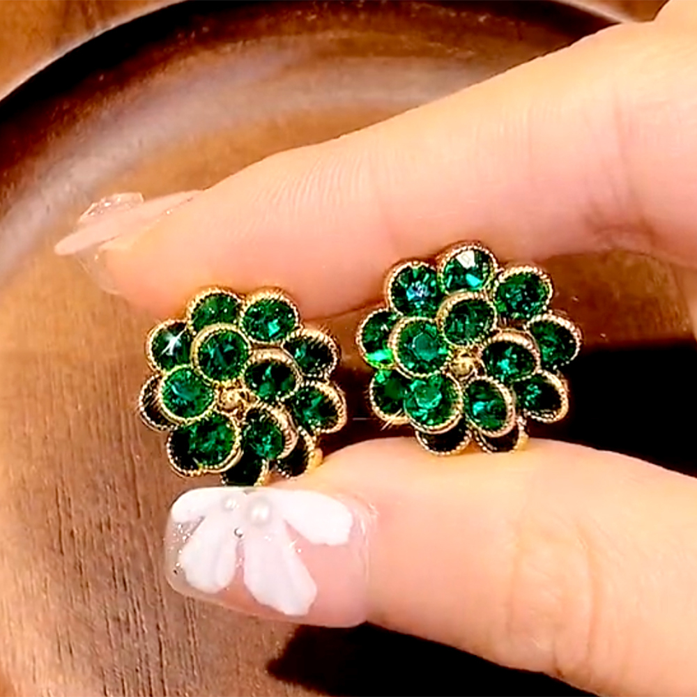 炫彩藍水晶克拉耳環